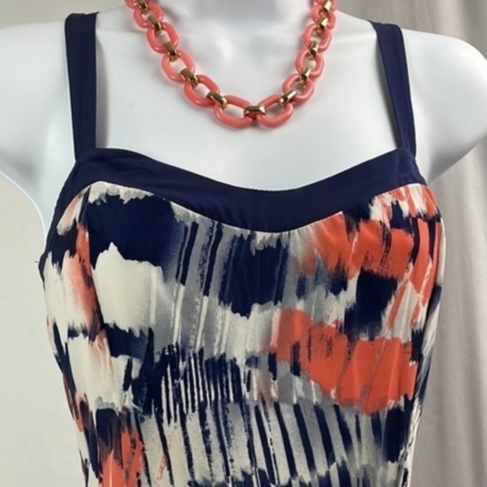 Salmon Acrylic and Gold Tone Link Necklace,  23” -  33” Long